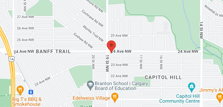 map of 1921 24 Avenue NW